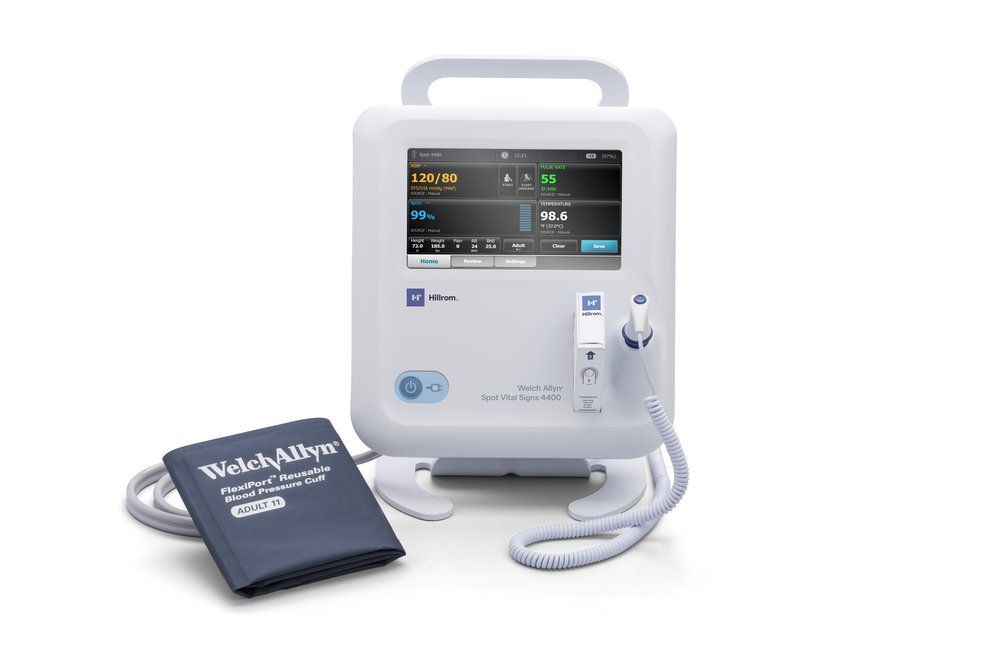 Patient Monitor, Spot Vital Signs 4400 Device w/ SureBP Non-invasive Blood Pressure & SureTemp Plus Thermometer (1/EA) by Hillrom/Welch Allyn  ID 44XT-B